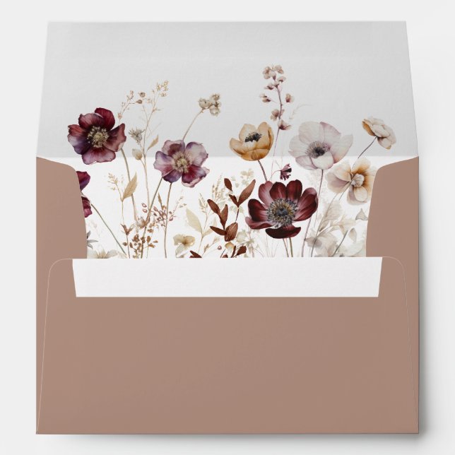 Elegant Wildflower Wedding Envelope (Back (Bottom))