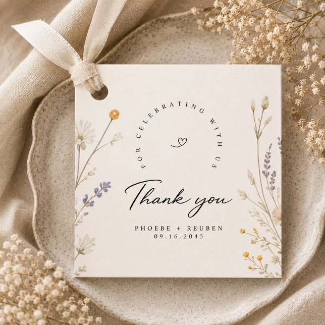 Elegant Wildflower Wedding Favour  Tags (Creator Uploaded)