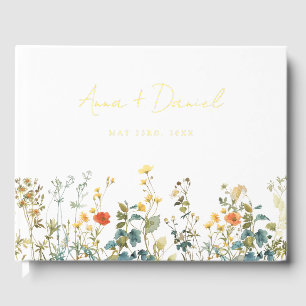 Elegant Wildflower Wedding Guest Book