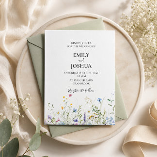 Elegant Wildflower Wedding Invitation