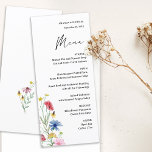 Elegant Wildflower Wedding Menu<br><div class="desc">Watercolor Elegant Wildflower Wedding Menu.</div>