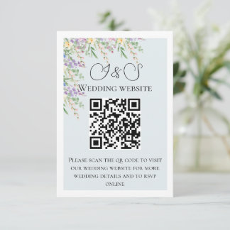 Elegant Wildflower Wedding QR Code Enclosure cards
