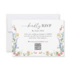 Elegant Wildflower Wedding QR Code RSVP Card