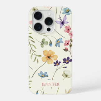 Elegant Wildflower Wild Flower Floral Custom iPhone 15 Pro Case
