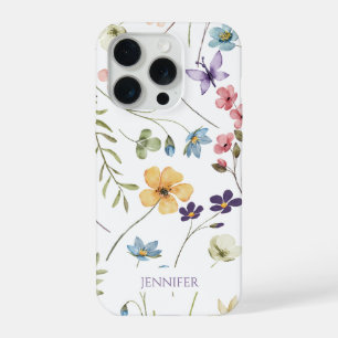 Elegant Wildflower Wild Flower Floral Custom iPhone 15 Pro Case