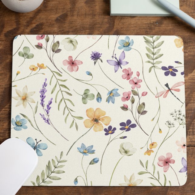 Elegant Wildflower Wild Flower Floral Custom Mouse Pad (Creator Uploaded)