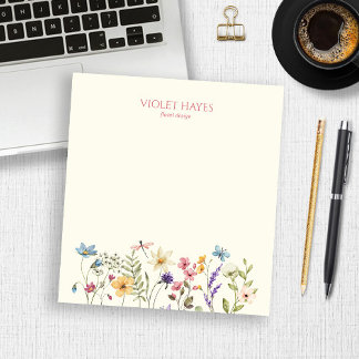 Elegant Wildflower Wild Flower Floral Custom Notepad