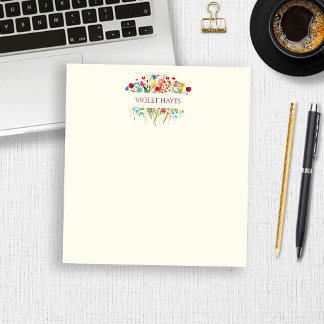 Elegant Wildflower Wild Flower Floral Custom Notepad