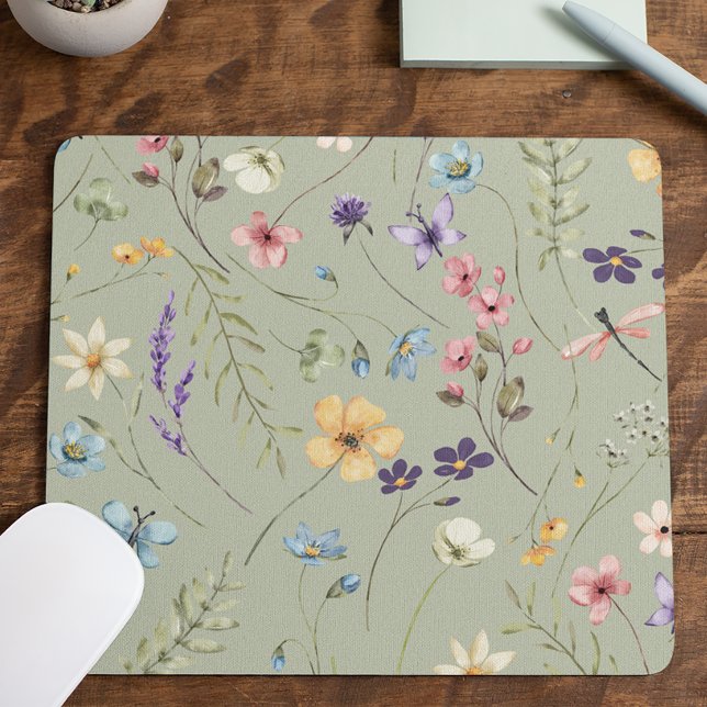 Elegant Wildflower Wild Flower Floral Mouse Pad (Creator Uploaded)