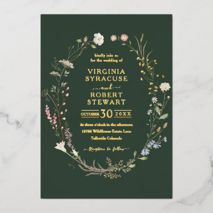 Elegant Wildflower Wreath Royal Green Wedding