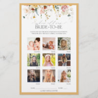 Elegant Wildflower Yellow Bridal Shower Game