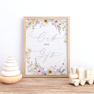 Elegant Wildflowers Baby Shower Cards and Gifts Poster