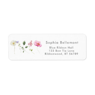 Elegant wildflowers Baby shower Return Address