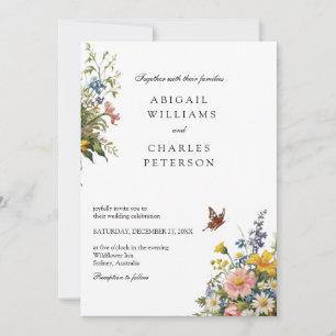 Elegant Wildflowers bloom bouquet Invitation