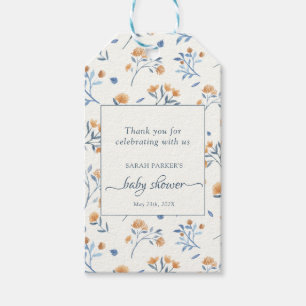 Elegant Wildflowers Boho Baby Shower Thank you Gift Tags