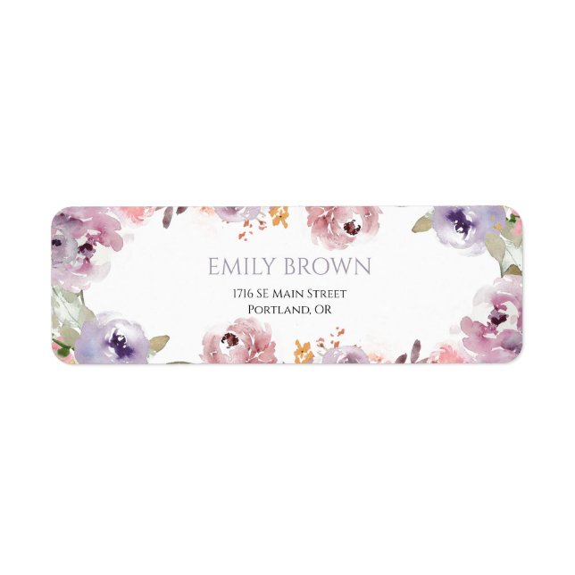Elegant Wildflowers bridal shower address (Front)