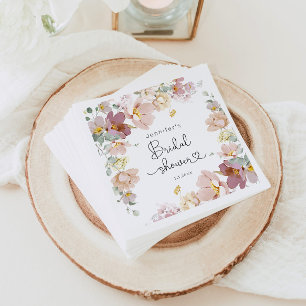 Elegant Wildflowers bridal shower Napkin