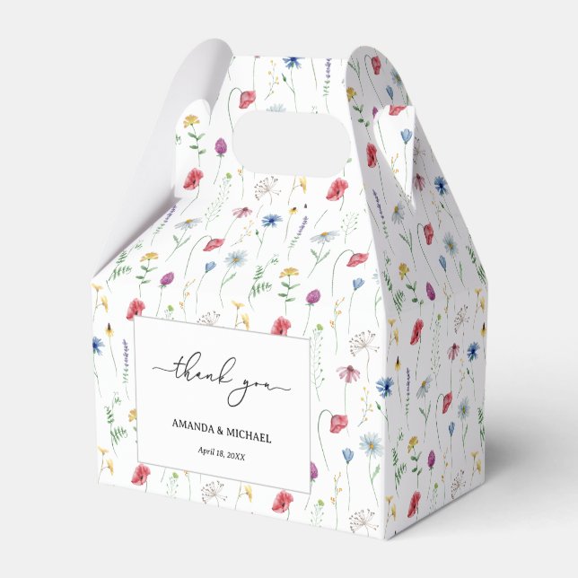 Elegant Wildflowers Favor Box (Front Side)