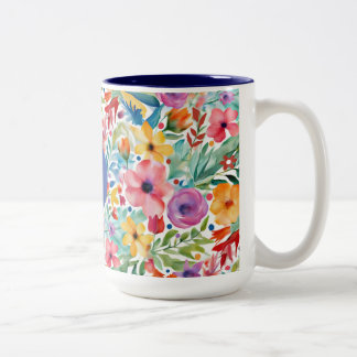 Elegant Wildflowers Floral & Botanical Two-Tone Coffee Mug