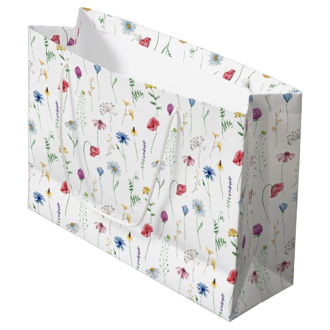 Elegant Wildflowers Large Gift Bag (Front Angled)