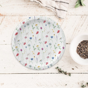 Elegant Wildflowers Paper Plate