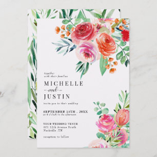 Elegant Wildflowers   Rustic Photo Wedding Invitation