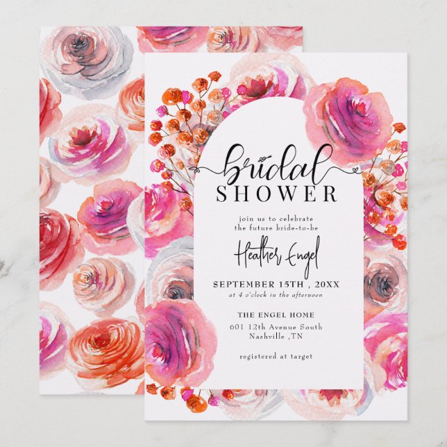 Elegant Wildflowers | Spring Summer Bridal Shower Invitation (Front/Back)