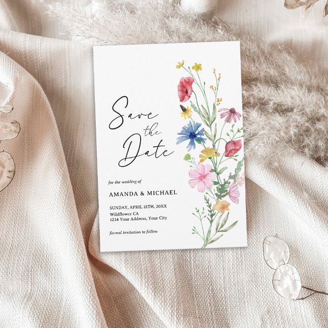 Elegant Wildflowers Wedding Save The Date (Creator Uploaded)