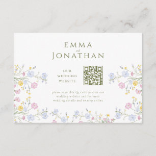 Elegant Wildflowers Wedding Website Enclosure Card