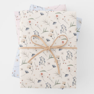 Elegant Wildflowers Wrapping Paper Sheet