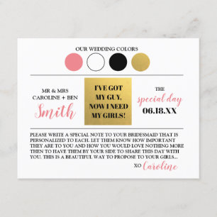 Elegant Will You Be My Bridesmaid Card
