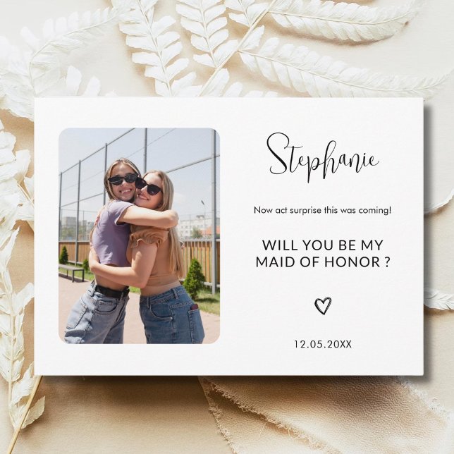 Elegant Will You Be My Maid of Honour Proposal Car Invitation (Creator Uploaded)
