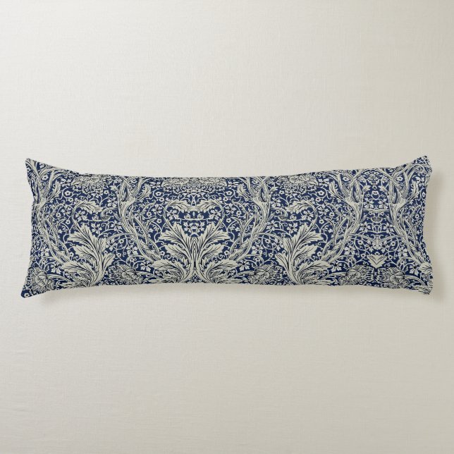 Elegant William Morris Floral Blue White Pattern   Body Pillow (Front)