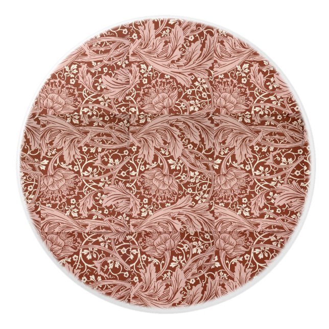 Elegant William Morris Floral Blue White Pattern   Ceramic Knob (Front)