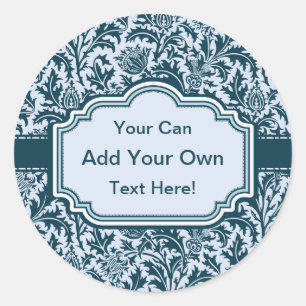 Elegant William Morris Floral Thistle Pattern Classic Round Sticker