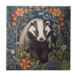 Elegant William Morris Inspired Badger Tile
