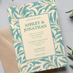 Elegant William Morris Willow Pattern Wedding Invitation
