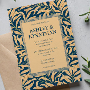 Elegant William Morris Willow Pattern Wedding Invitation