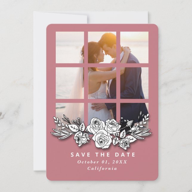 Elegant Window with Image Wedding Save the Date Invitation (Front)