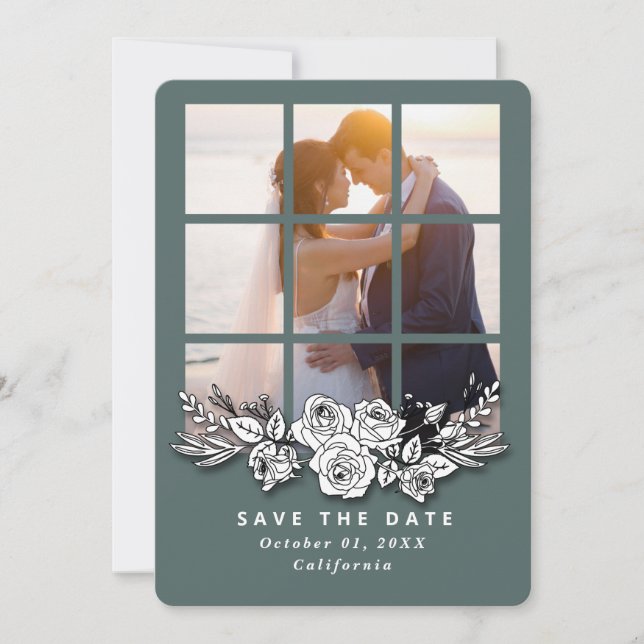 Elegant Window with Image Wedding Save the Date Invitation (Front)