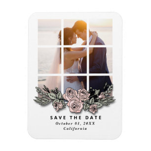 Elegant Window with Image Wedding Save the Date Magnet