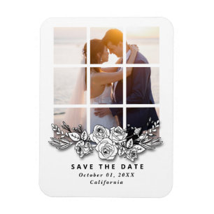 Elegant Window with Image Wedding Save the Date Magnet