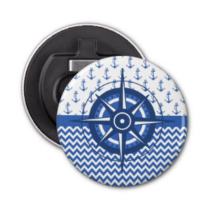 Elegant Windrose Nautical Coastal Pattern Bottle Opener