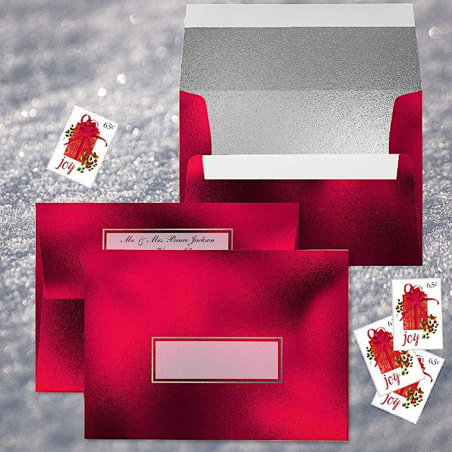 Elegant Wine and Silver Foil Look Envelope (Creator Uploaded)