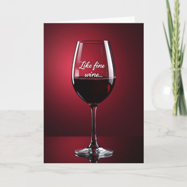 Elegant Wine Birthday Card (Front)