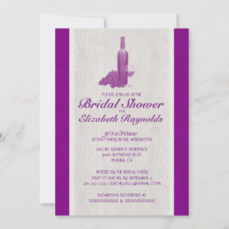Elegant Wine Bottle Bridal Shower Invitations