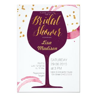 elegant Wine Bridal Shower Invitation