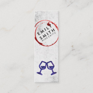 Elegant Wine Glass Rustic   Toast   Wine Stain Mini Business Card