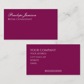 Elegant Wine Minimalistic  Business Card