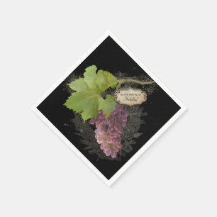 Elegant Wine Themed Birthday Party Personalized Napkin